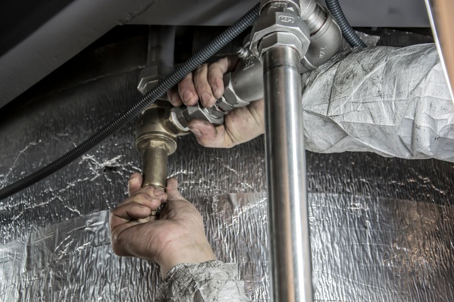 Licensed plumber at work